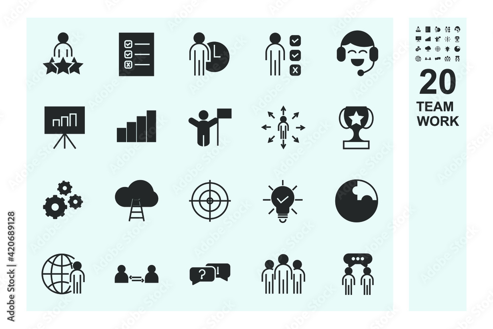 team work set icon, isolated team work set sign icon, vector illustration team work set icon, isolated team work set sign icon, vector illustration