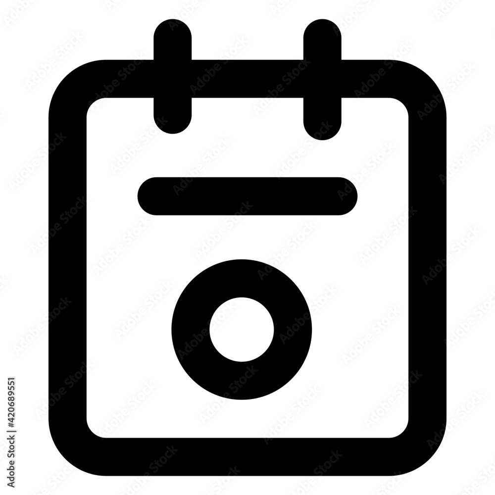 Calendar, marked date in trendy glyph icon
Calendar, marked date in trendy glyph icon