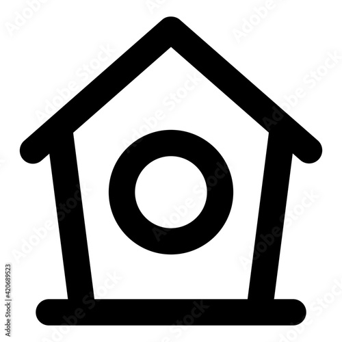 Nesting box, solid icon of garden birdhouse 
