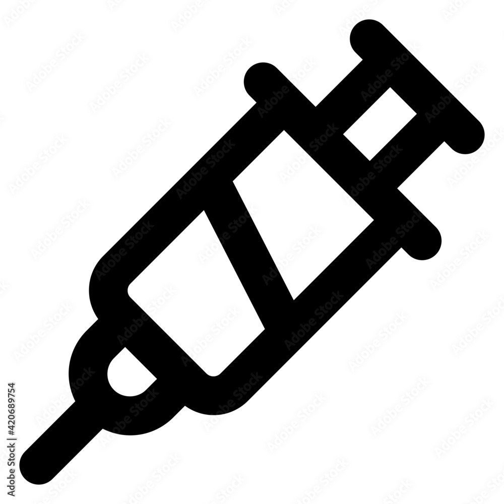 injection or syringe icon in glyph vector injection or syringe icon in glyph vector