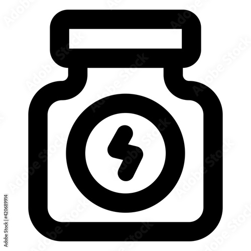 
A supplement bottle in glyph icon

