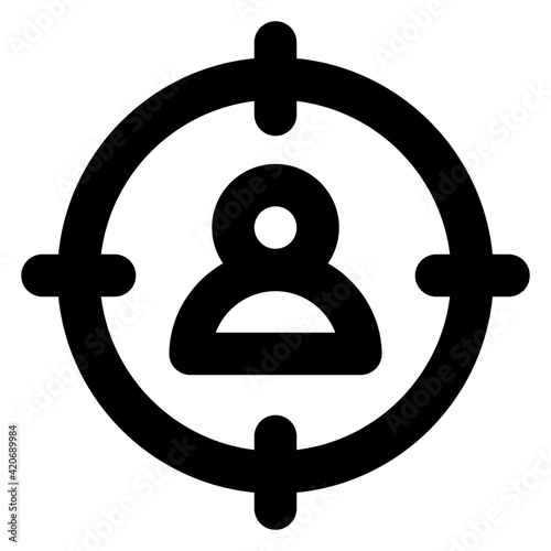 
Target customer icon in glyph vector

