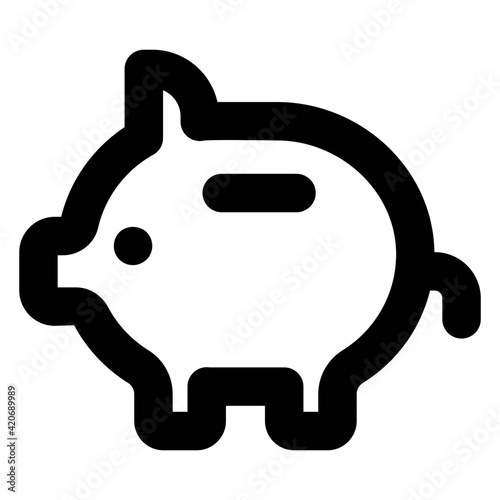 
Icon piggy bank in glyph style, saving or accumulation of money


