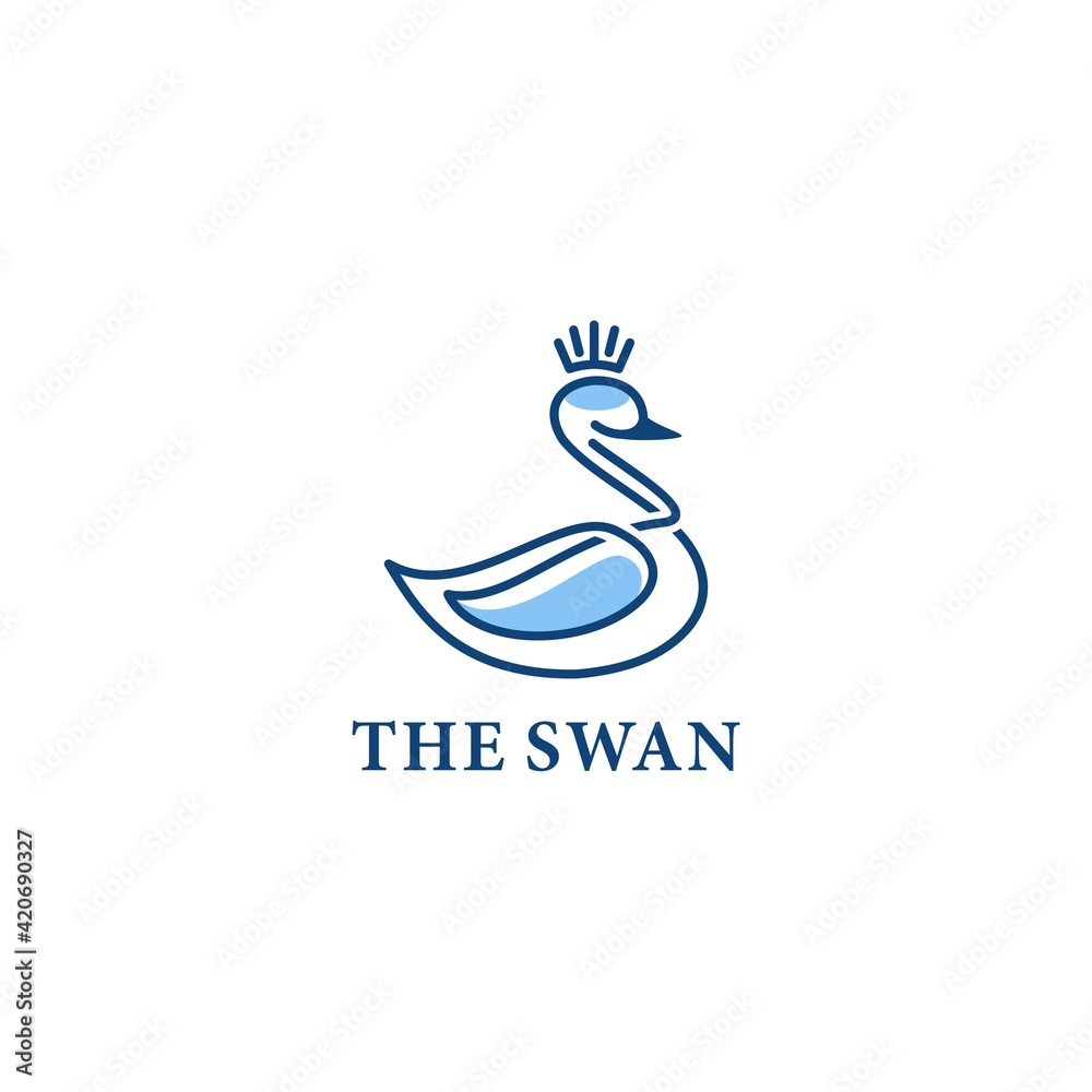 The swan logo luxury line design concept