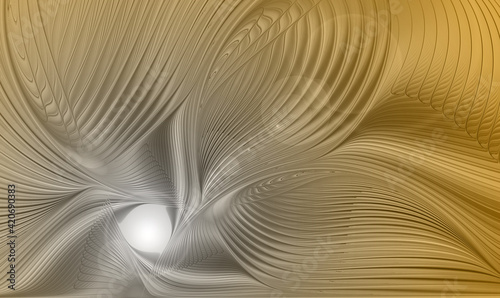 Abstract fractal background with gradient of gray and yellow colors