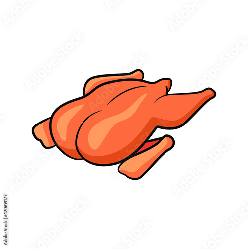 Duck meat in drawing style isolated vector. Hand drawn object illustration for your presentation, teaching materials or others.