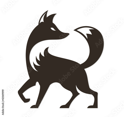 A symbol of a stylized dog.