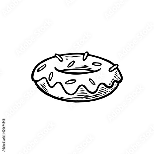 Donuts with icing hand draw...