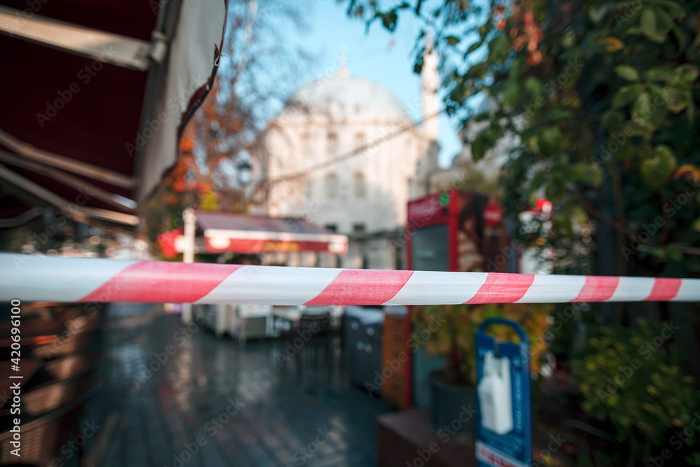 Istanbul Turkey, December 2020: City and main attractions during the introduction of a full lockdown due to the new wave of Covid-19