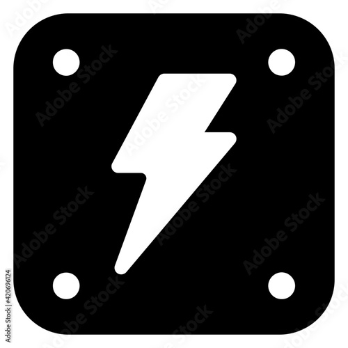 
A thunderbolt icon in solid editable design

