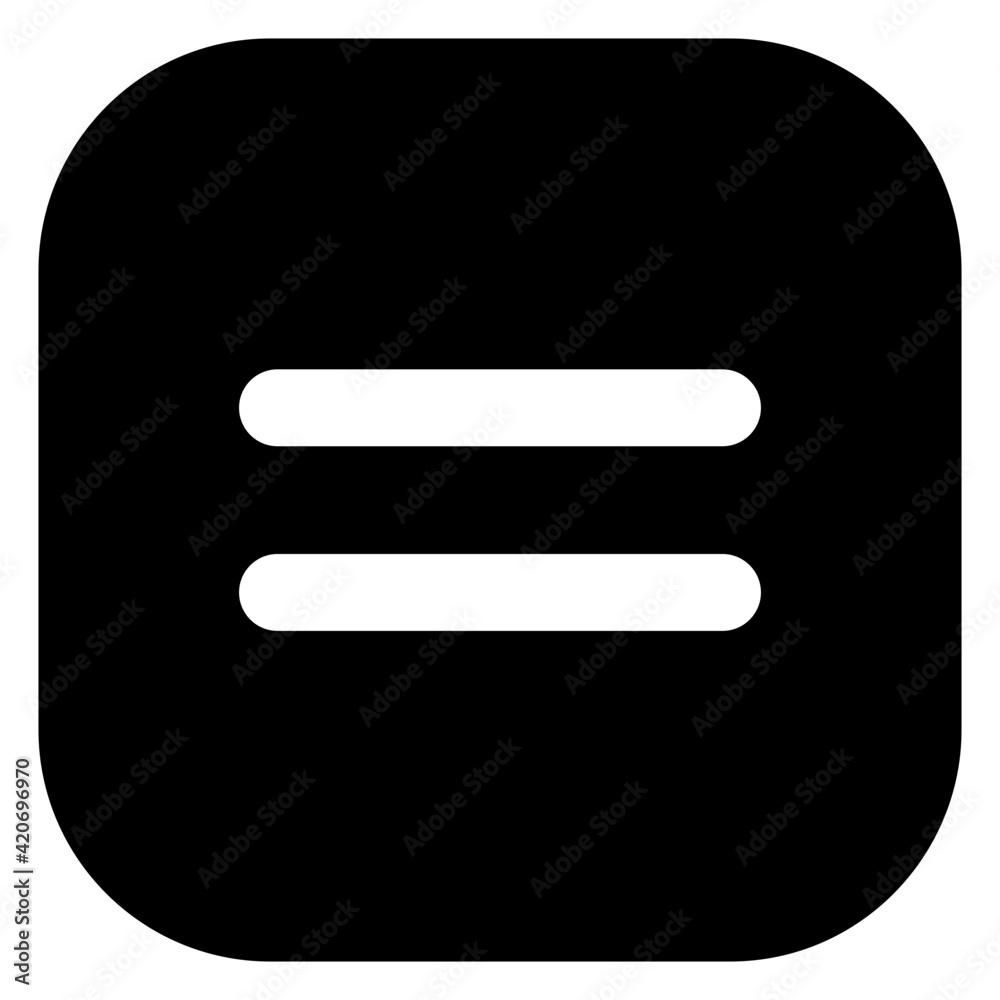 Mathematical character, solid icon of equality sign
Mathematical character, solid icon of equality sign