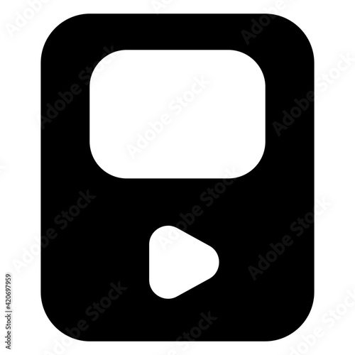 
Line chart on paper denoting statistical report icon in glyph style 

