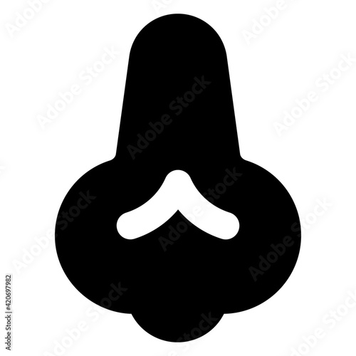 
Trendy icon of glyph style nose 

