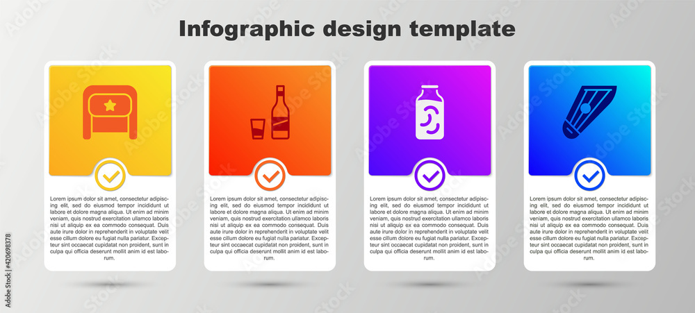 Set Ushanka, Bottle of vodka with glass, Pickled cucumbers in jar and Kankles. Business infographic template. Vector Set Ushanka, Bottle of vodka with glass, Pickled cucumbers in jar and Kankles. Business infographic template. Vector