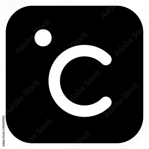 
Trendy icon of celsius in glyph style 

