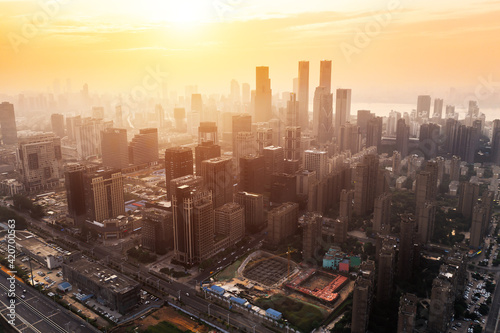 A bird s eye view of the new CBD city of Honggutan  Nanchang
