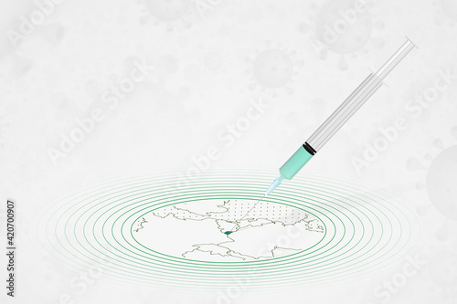 Luxembourg vaccination concept, vaccine injection in map of Luxembourg. Vaccine and vaccination against coronavirus, COVID-19.