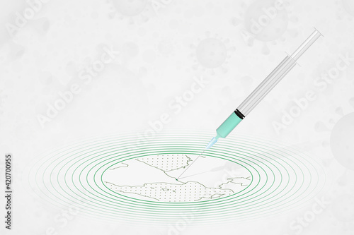 Andorra vaccination concept, vaccine injection in map of Andorra. Vaccine and vaccination against coronavirus, COVID-19.