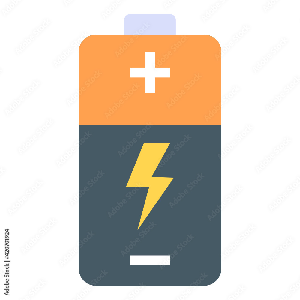 Obraz premium Battery trendy unique flat design icon, editable vector