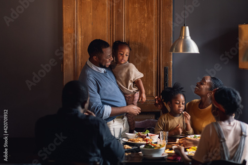 Family Time in a Restaurant photo