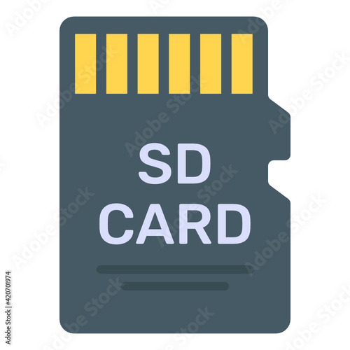 
Sd card in flat icon 

