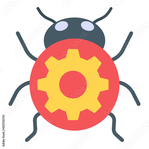 
Bug fixing in trendy flat style icon, editable vector 

