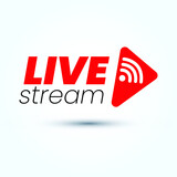 Live Stream sign, emblem, logo. Eps 10 vector illustration.
