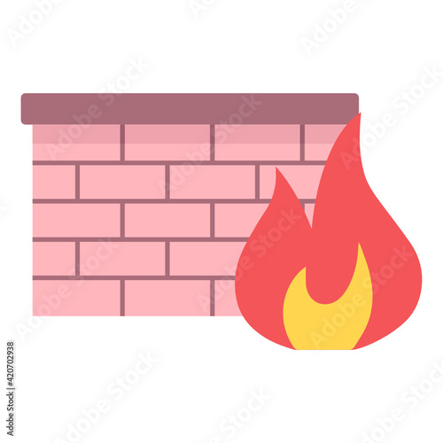 
Editable flat icon of firewall 

