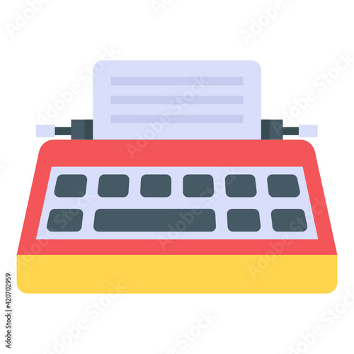 
Trendy unique icon of typewriter in flat icon 


