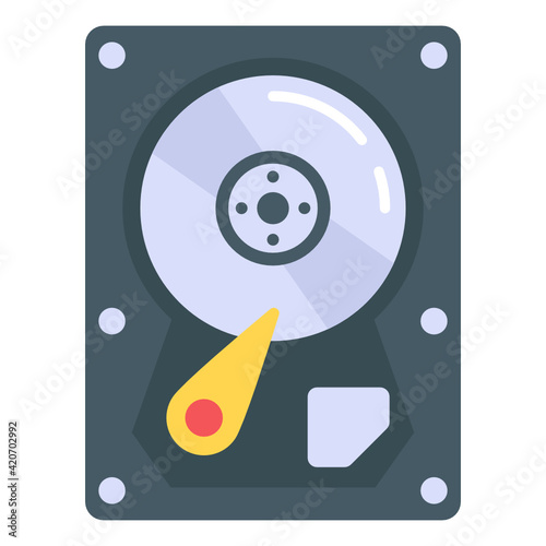 
Hard disk icon, flat vector design.

