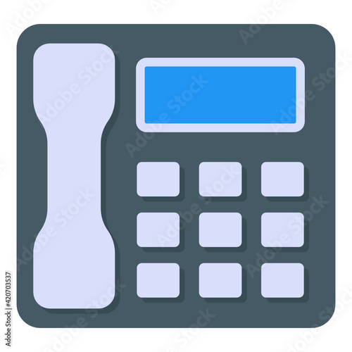 
Trendy unique flat style icon of digital phone 

