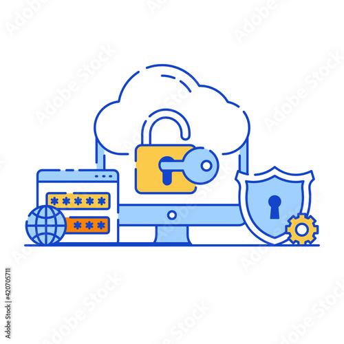 
Reporting cybersecurity in flat style illustration 

