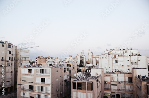Israel, Netanya: Street photo of the old town cityscape © Marry