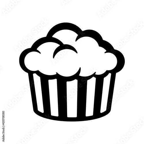 Muffin icon. Bakery sign. Black cake symbol isolated on white background vector illustration
