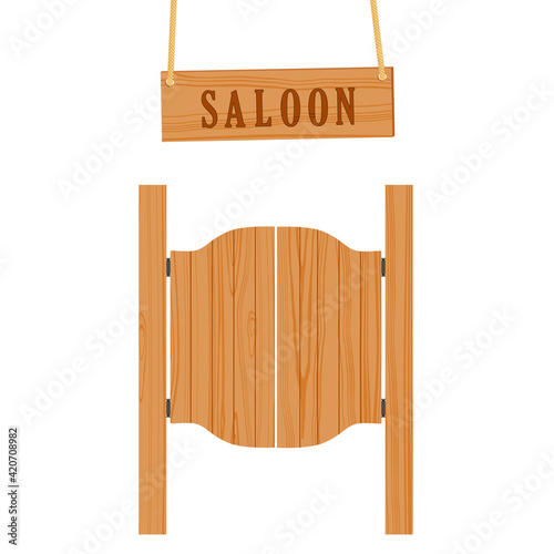 Saloon doors and sign vector