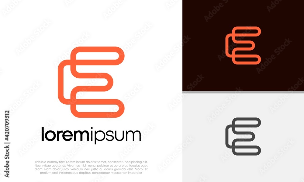 Initial E logo design. Initial Letter Logo.