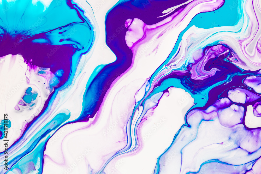 Fluid art texture. Background with abstract iridescent paint effect ...