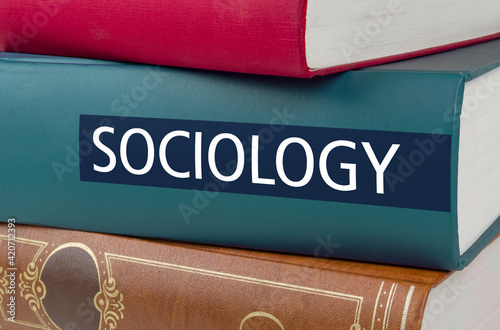 Obraz na płótnie A book with the title Sociology written on the spine