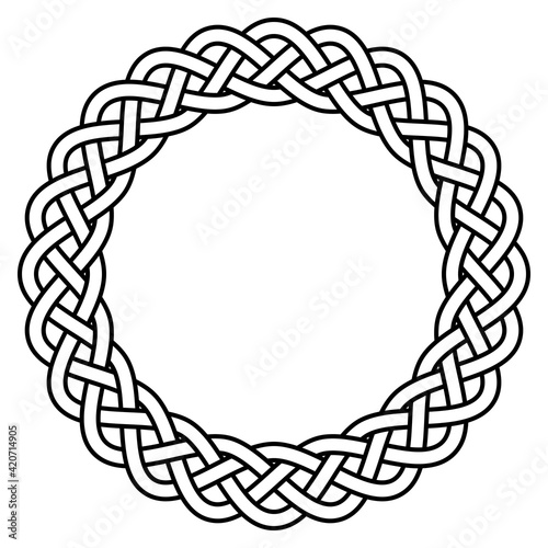 braided knitted guilloche rosette frame vector circular celtic scandinavian knotty pattern