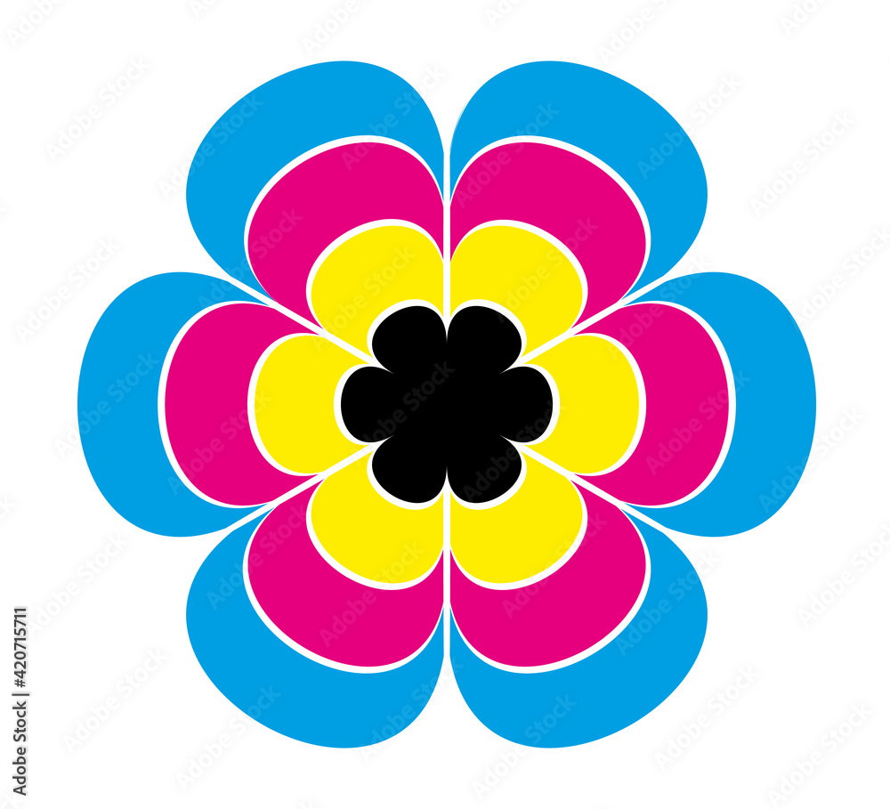CMYK CMJN Flower. Vector printed illustration. CMYK CMJN Flower. Vector printed illustration.