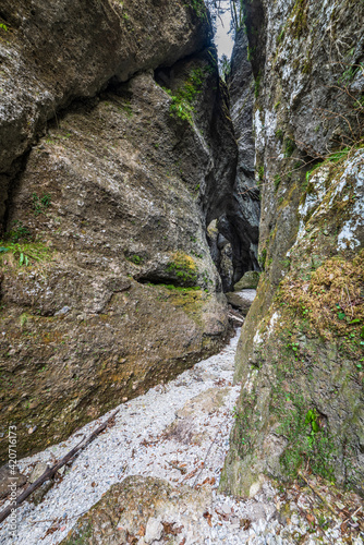 Environment of the gorges carved into the rock.