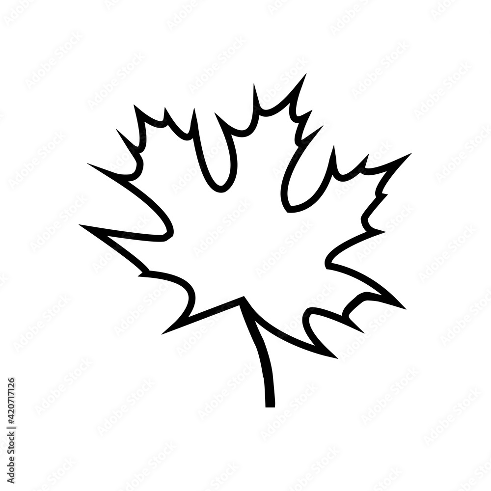 Autumn maple leaf line icon in black. Canadian autumn leaf illustration. Hand drawn sketch style. Isolated sign. Trendy flat style for app, graphic design, infographic, web site, ui, ux. Vector EPS 10 Autumn maple leaf line icon in black. Canadian autumn leaf illustration. Hand drawn sketch style. Isolated sign. Trendy flat style for app, graphic design, infographic, web site, ui, ux. Vector EPS 10