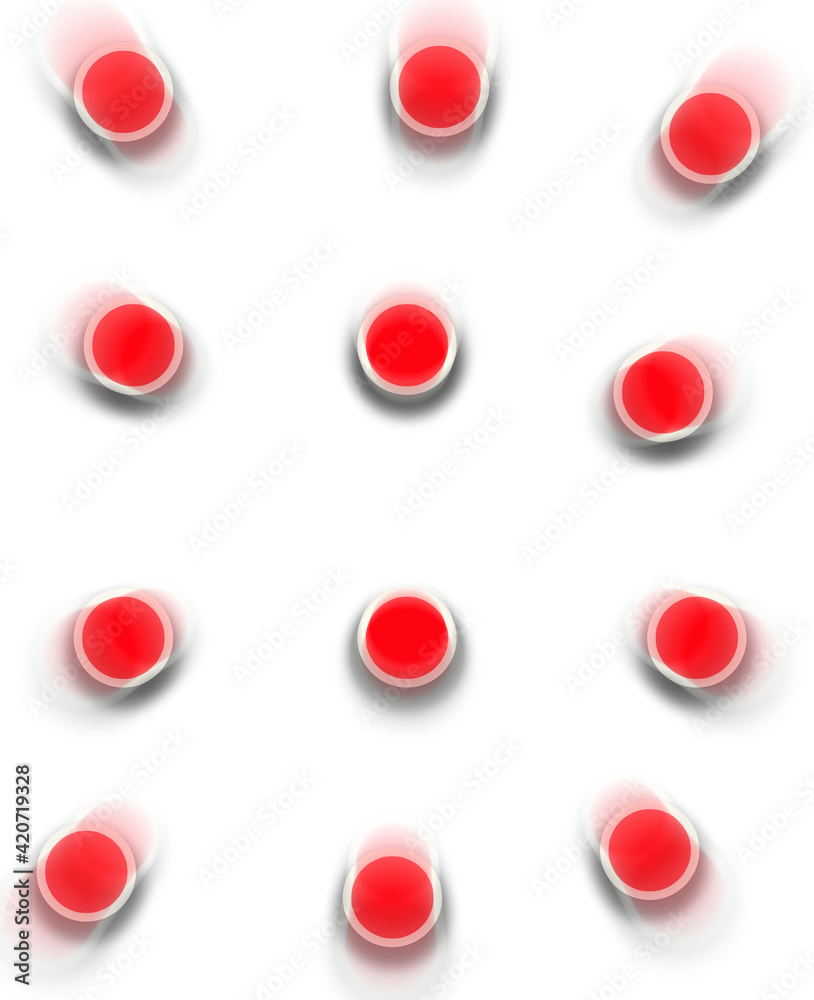 set of red buttons in illusion set of red buttons in illusion