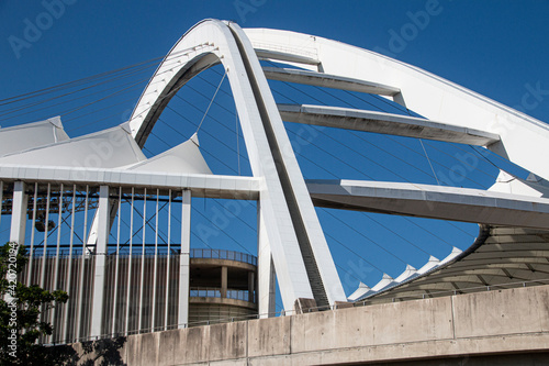 Closeup View of the Arch of the Moses Mabhida Stadium