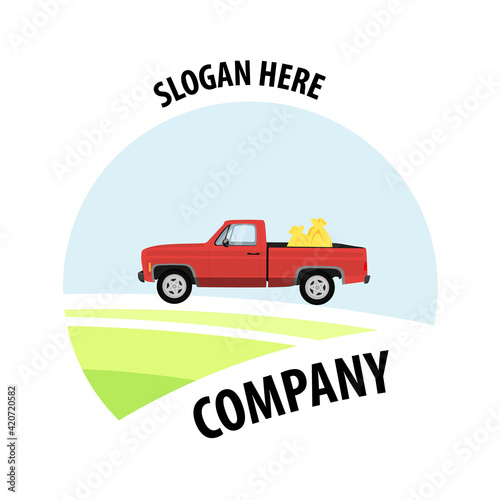 Truck logo company slogan