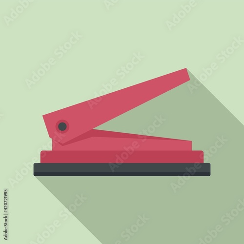 Puncher device icon, flat style