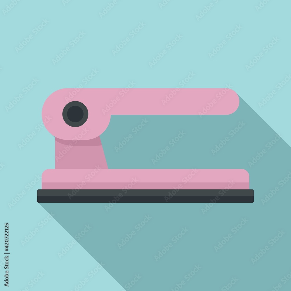 Hole punch stapler icon, flat style