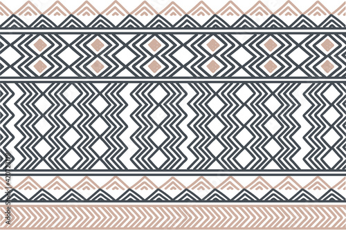 Ethnic vector seamless pattern. Tribal geometric background, boho motif, maya, aztec ornament illustration. rug textile print texture