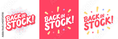 Back in stock. Vector lettering banners set. 