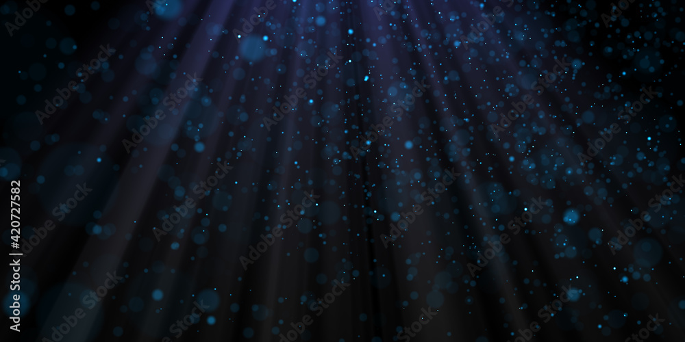 Light ray with dark star sky background, colorful light ray  and starlight background, stardust background.